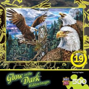 Masterpieces Glow in The Dark Soaring Eagles Jigsaw Puzzle 500 PC