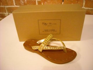 Cute Matt Bernson Distressed Gold Studded Thong Sandals 7 New