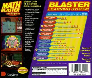 Math Blaster Pre Algebra PC Mac CD Learn Decimals Integers Rational