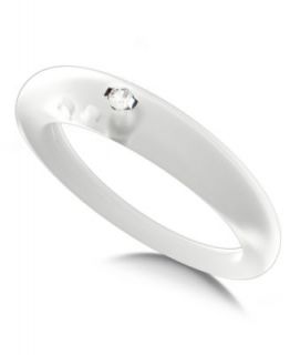 DUEPUNTI Silver and Silicone Ring, Diamond Accent Aqua Ring   Rings