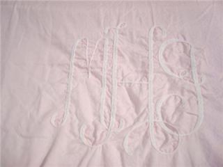 Monogrammed Bedding Set Letters MHJ Twin Size Peach Pink Coverlet