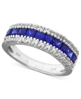 Effy Collection 14k White Gold Ring, Sapphire (1 1/3 ct. t.w.) and