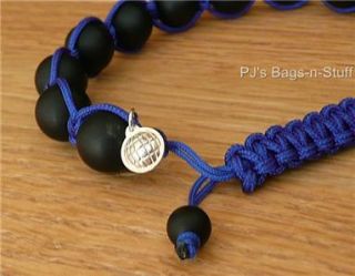 Pangea Life Essentials Matte Onyx Cobalt Blue Silk Bracelet