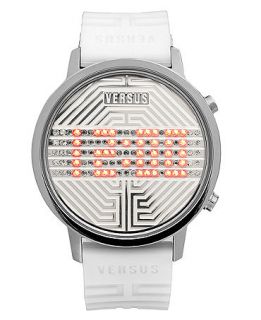 Versus by Versace Watch, Unisex Digital Hollywood White Rubber Strap