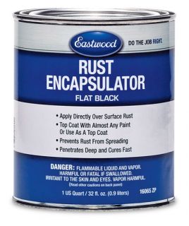 auto air paints eastwood rust encapsulator paint flat black quart