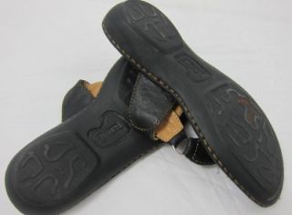 Born Bjorn Black Leather Flat Sandals EUC 36 5 6