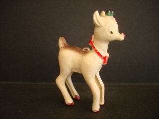 Plastic Christmas Ornament Rudolf Reindeer Signed Copyright