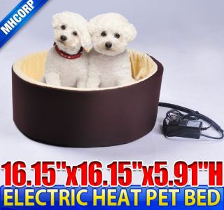 Dog Cat Pet Electric Heat Bed Mat Pad Sleeping Warmer Round