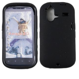 For HTC Amaze 4G Impact Defender Case Double Layer Hard Soft Black