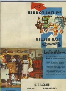 Massey Harris Stove Freezer Washer Tractor Sales Brochure Poster 1951