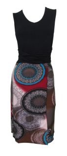 Black Spliced Mandala Print Day Dress Kamryn Size 14 New