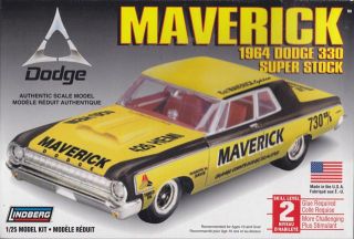 1964 Dodge 330 Super Stock Maverick 1 25th Plastic Model Kit Lindberg