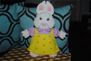 Max & Ruby RUBY White bunny rabbit plush stuffed doll 13 Yellow Dress
