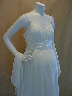 New Ivory Cocktail Maternity Wedding Dress Satin XL