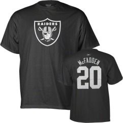 Oakland Raiders Darren McFadden Name and Number Black Jersey T Shirt
