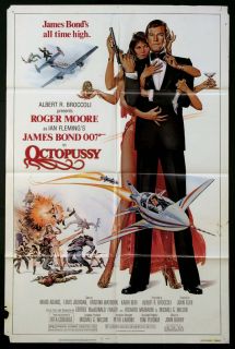 Octopussy Roger Moore James Bond Maud Adams 1983 1 Sheet