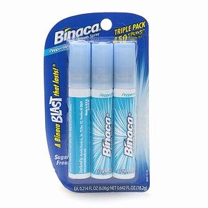 Binaca Aeroblast 150 Breath Spray Peppermint 3 Ea