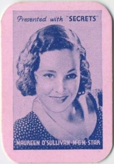 Maureen OSullivan Vintage 1935 Secrets Mini Playing Card Movie Star