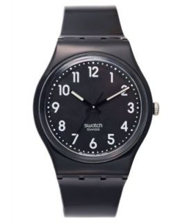 Swatch Watch, Unisex Swiss Once Again Black Plastic Strap 34mm GB743