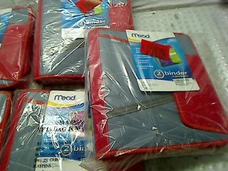 Lot of 5 Mead Zipper Binder with Handle 2 inch Red 72765