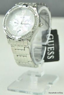 New Guess Ladies Watch Silver Steel Mother of Pearl Bracellet G12579L
