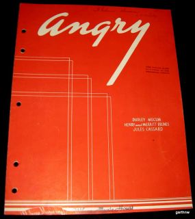 Angry 1943 Love Music Sheet Dudley Mecum