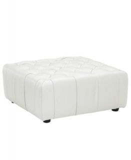 Rosario Leather Cocktail Ottoman, 38W x 38D x 17H