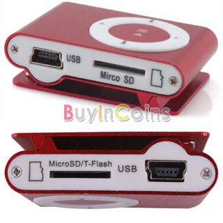 Mini Fashoin Clip Metal USB  Music Media Player Support 1 8GB Micro