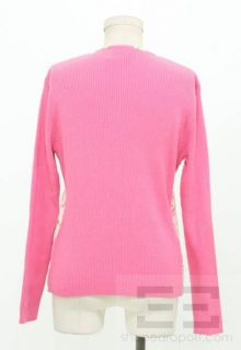 McLaughlin Pink Green Silk Print Knit Jacket Size L