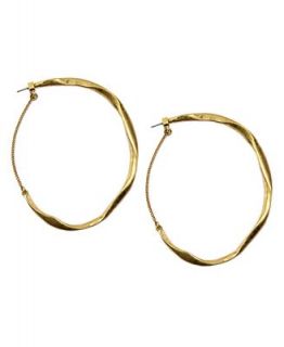RACHEL Rachel Roy Earrings, Worn Gold tone Large Organic Hoop Earrings