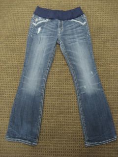 MEK Maternity Jeans Stretch St Louis Bootcut Distressed Blue Size 31