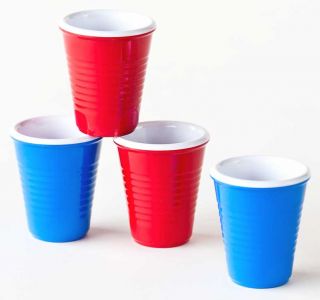 Solo Shot Novelty Melamine Mini Party Plastic Cups Shot Glasses 2 Red