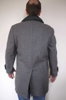 Vintage 1970s McGregor Heavy Wool Faux Fur Lined Over Coat USA Made 38