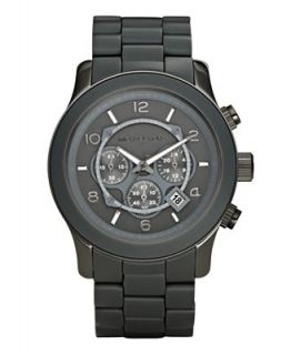 Michael Kors Watch, Mens Runway Gray Polyurethane Bracelet 45mm