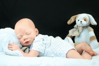 Reborn Doll Joshua by Reva Schick Lifelike Fake OOAK Baby Boy Painted