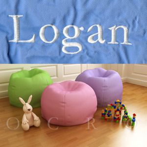 Pottery Barn Kids Anywhere Bean Bag Logan Light Blue Oversize