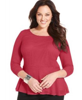 Style&co. Plus Size Elbow Sleeve Lace Peplum Top & Printed Skinny