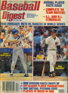 1988 Baseball Digest Kevin McReynolds Mike Pagliarulo