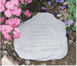Memorial Garden Stone Family Chain Is Broken Outdoor Tribute