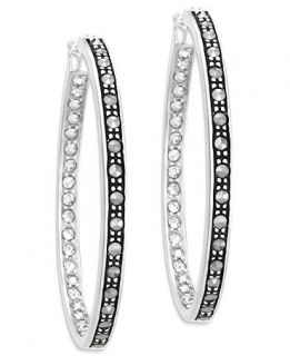 Genevieve & Grace Sterling Silver Earrings, Marcasite Crystal Inside