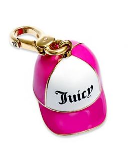 Juicy Couture Charm, Gold Tone Pink Baseball Cap Charm