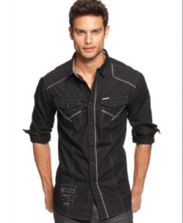 Marc Ecko Cut & Sew Shirts, Long Sleeve Button Down Graphic Shirt