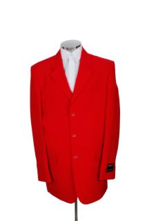 New Mens 3 Button Red Dress Suit Single Breasted 50R 50 Single