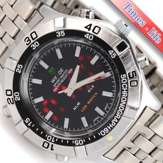 Mens Diving Sport Watch Multi Use LED Dual Display Stainless s Date