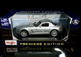 Mercedes Benz SLS AMG Maisto Premiere Diecast 1 18 Scale Silver