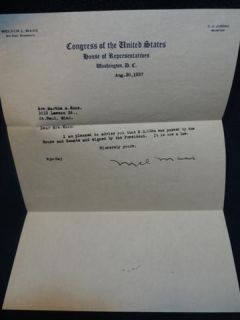 Marine General Melvin Mass Signed Letter
