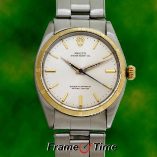 Rolex Vintage 1947 Mens Oyster Perpetual Gold SS Watch