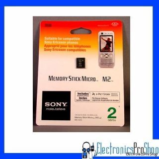 Sony MSA2G 2GB Memory Stick Micro M2 1 Card Pack New