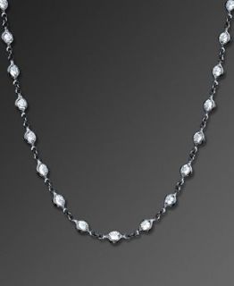CRISLU Necklace, Black Platinum Over Sterling Silver Cubic Zirconia
