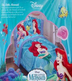 Disney Little Mermaid Bubbles Pearls Twin Comforter Sheets 4pc Bedding